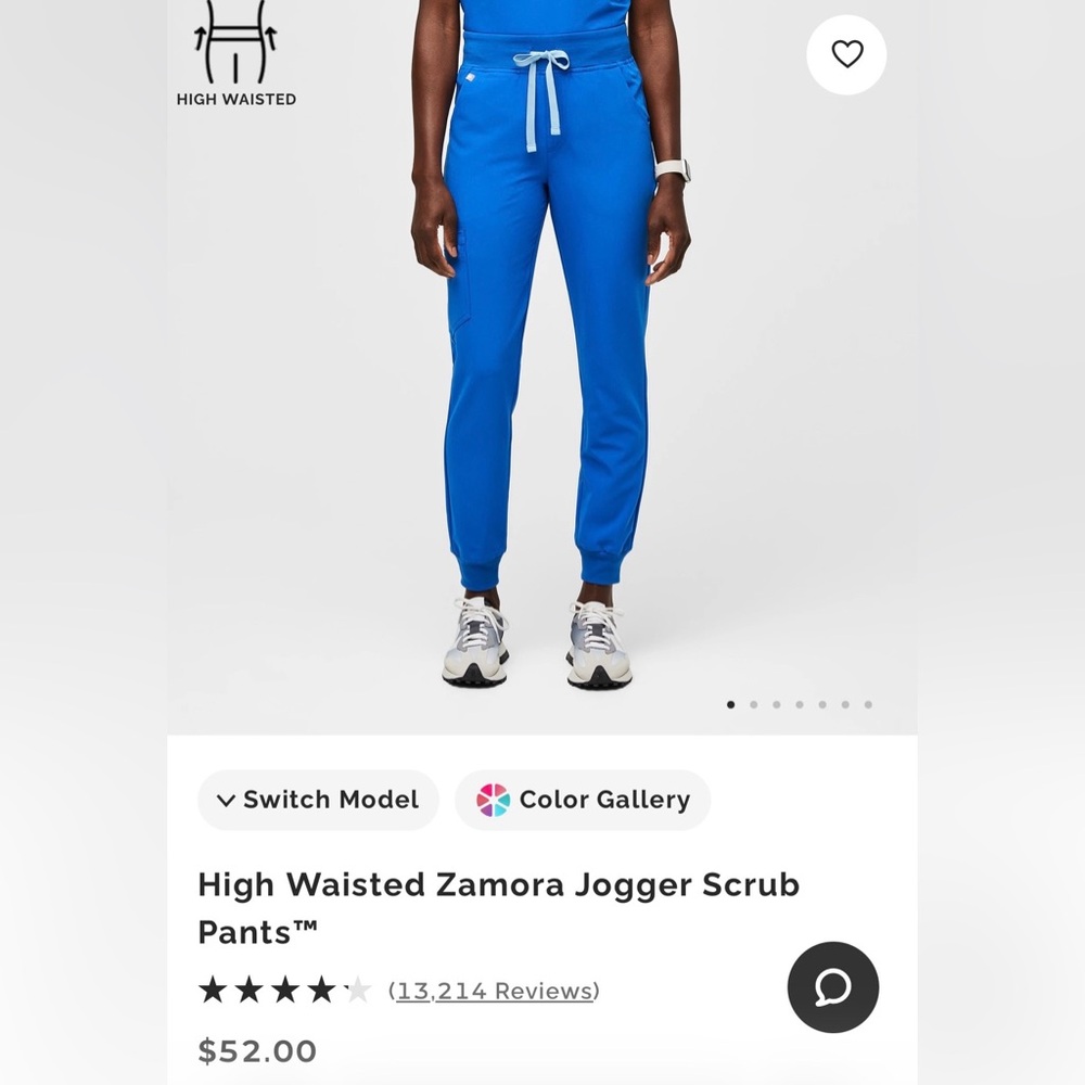 Figs Women's High Waisted Zamora Jogger Scrub Pants - Blue